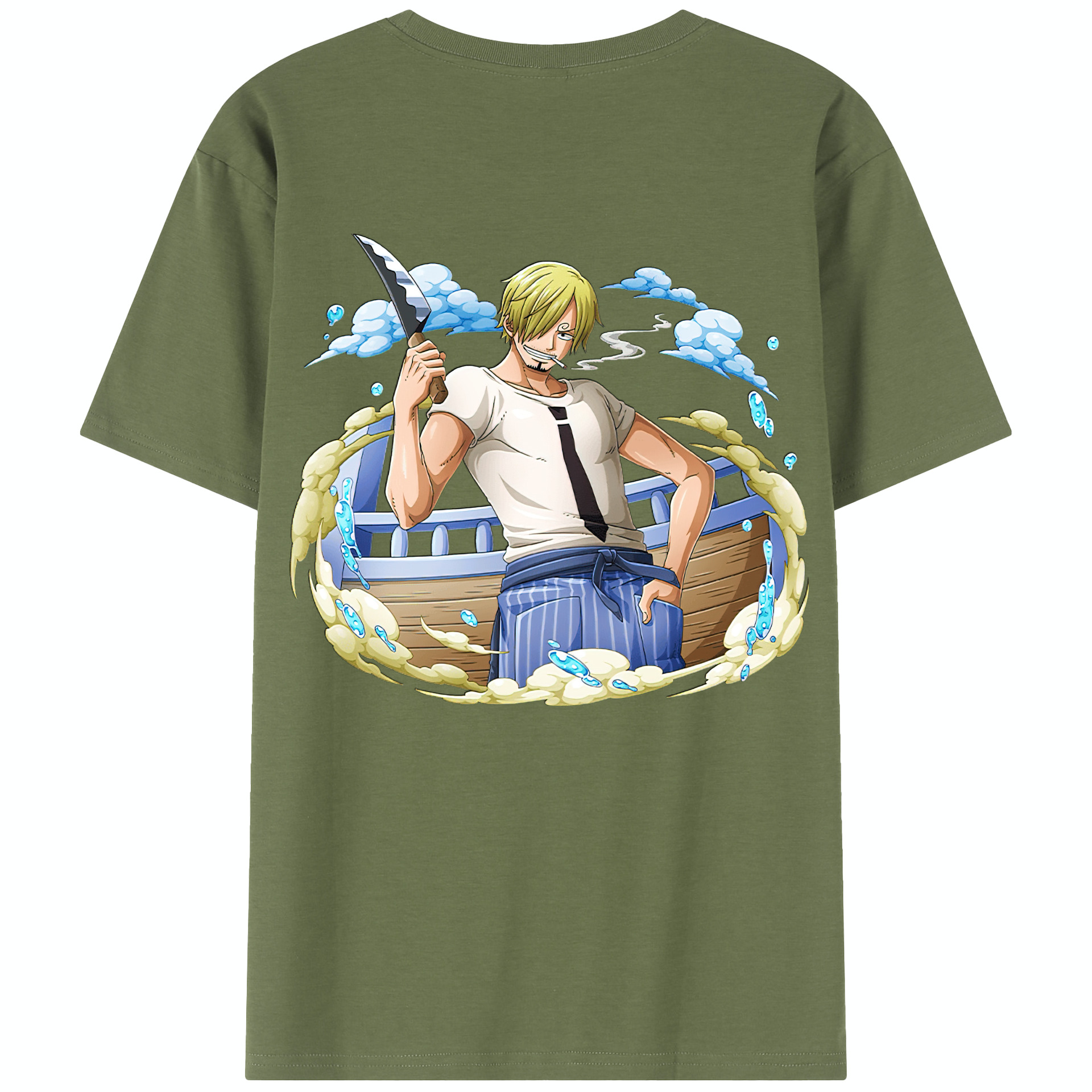ワンピース サンジ ONE PIECE Sanji 綿100％半袖Tシャツ（背面プリント）